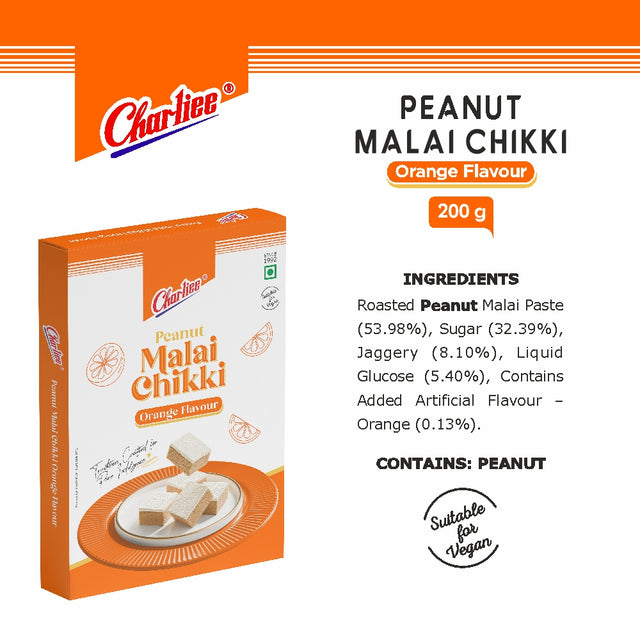 Peanut Malai Chikki Orange Flavour 200 g