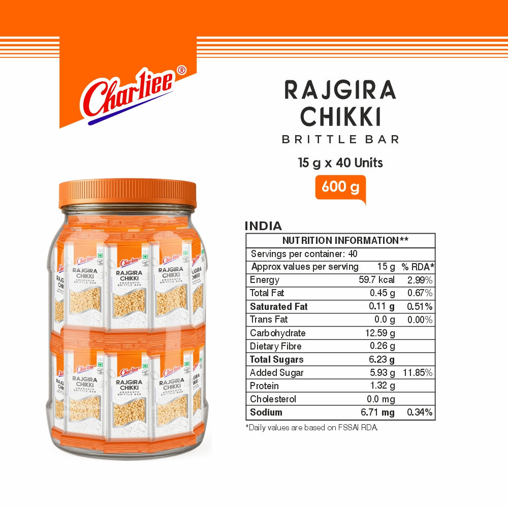 Rajgira Chikki Jar (15 g * 40Units)